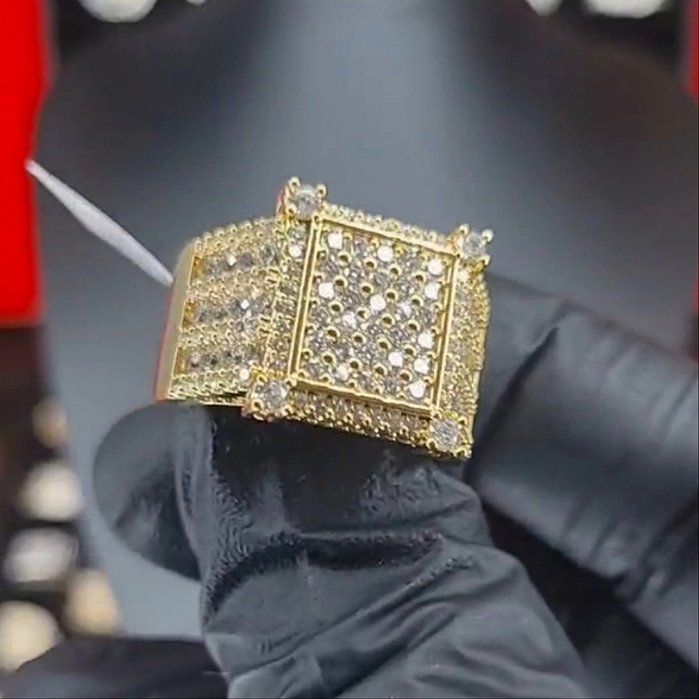 14k gold over silver men's ring